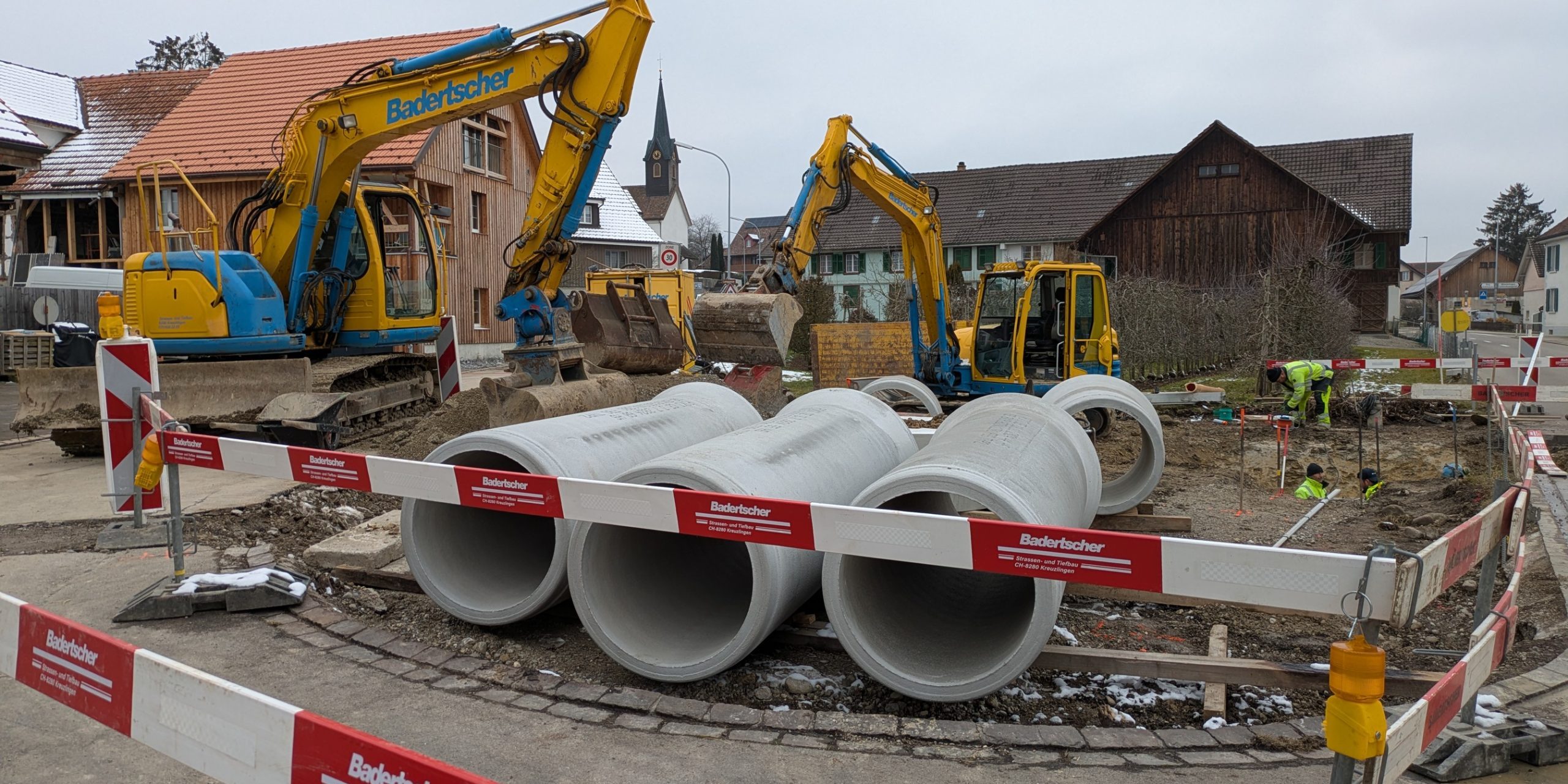 Staukanal DN 800 inkl. Ein- und Auslaufschacht DN 1500 an der Kirchstrasse in Illighausen TG.